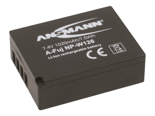 ANSMANN A-Fuji NP-W 126 - Batteri - Li-Ion - 1020 mAh - for Fujifilm X Series X100, X-A10, X-A3, X-A5, X-E2S, X-E3, X-H1, X-Pro2, X-T10, X-T2, X-T20