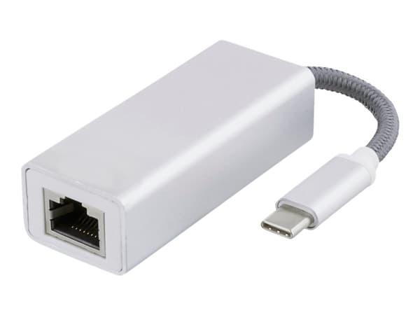 DELTACO USBC-1080 - Nettverksadapter - USB-C 3.1 - Gigabit Ethernet - sølv