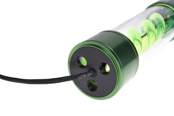 Alphacool 15305, Behållare, Gjuten aluminium, Gjuten aluminium, Grön, Transparent, Universal, 250 mm, 65 mm