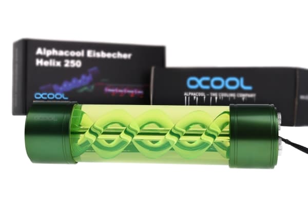 Alphacool 15305, Behållare, Gjuten aluminium, Gjuten aluminium, Grön, Transparent, Universal, 250 mm, 65 mm