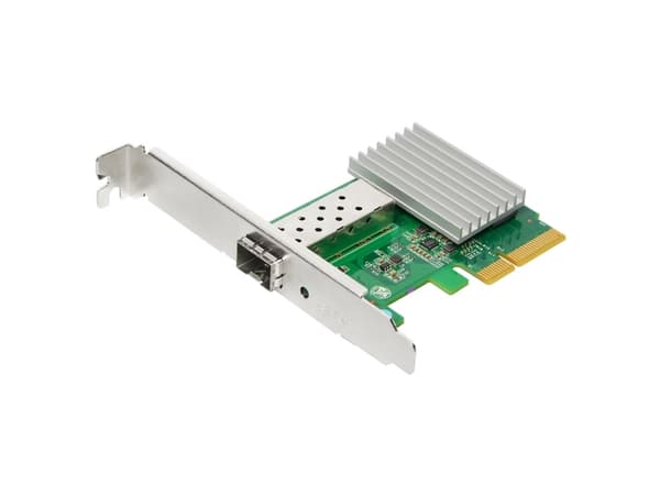 Edimax EN-9320SFP+, Sisäinen, Langallinen, PCIe, Kuitu, 10000 Mbit/s, Vihreä, Hopea