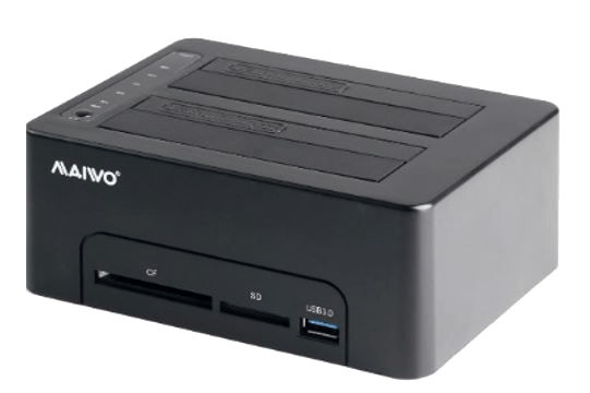 Deltaco K3082CR, Harddisk, SSD, SATA, 2.5,3.5", CF, SD, Sort, Data, Kraft indikator