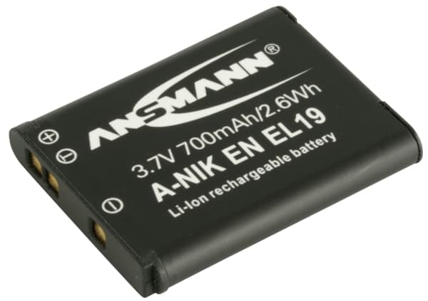 ANSMANN A-Nik EN EL 19 - Akku - Li-Ion - 700 mAh - Nikon Coolpix A100, A300, S2900, S32, S33, S3700, S5300, S6800, S6900, S7000, W100, W150 - Nikon C
