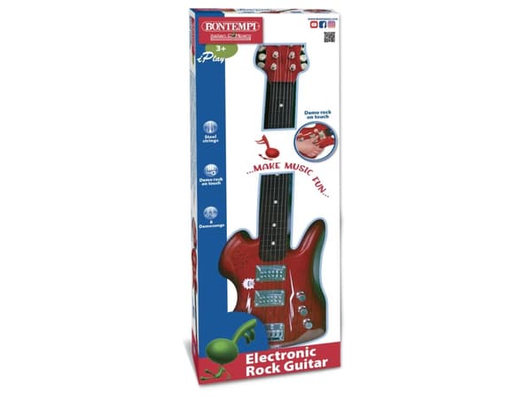 Bontempi Electronic Rock Guitar, Musiikkilelu, Kitara, 3 vuosi/vuosia, AA, Monivärinen