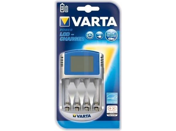 Varta LCD Charger - 2-4 t batterilader - (for 4xAA/AAA) + AC-strømadapter + bilstrømadapter - 4 x batterier lader - 1400 mA