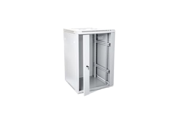Digitus DN-W19 21U/600, Väggmonterad rack, 21U, 60 kg, Knapplås, Ljusgrå