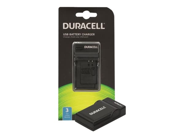 Duracell DRO5941, USB, Olympus LI-50B, Nikon EN-EL11, Pentax D-LI78, Pentax D-LI92, Ricoh DB-80, Sony NP-BK1, Musta, Sisätilan akkulaturi, 5 V, 5 V