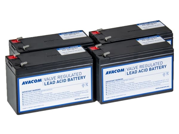 AVACOM AVA-RBC59-KIT, Forseglet blysyre (VRLA), 4 stykker, Sort, Vietnam, APC RBC59, 9,6 kg