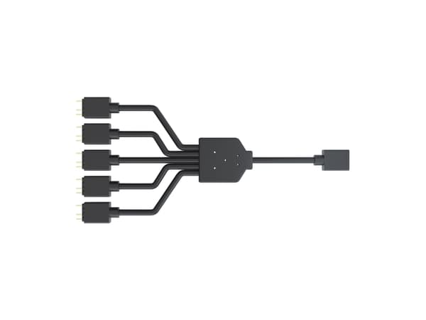 Cooler Master Addressable RGB 1-to-5 Splitter Cable - Viftestrømsplitter - 3-pins viftekontakt (hann) til 3-pins viftekontakt (hunn) - 5 V - 58 cm