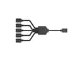 Miniatyrbilde 2 av 5: Cooler Master Addressable RGB 1-to-5 Splitter Cable - Viftestrømsplitter - 3-pins viftekontakt (hann) til 3-pins viftekontakt (hunn) - 5 V - 58 cm