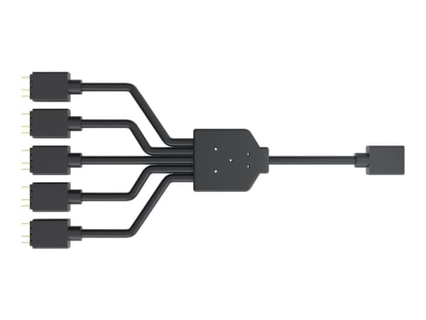 Cooler Master Addressable RGB 1-to-5 Splitter Cable - Viftestrømsplitter - 3-pins viftekontakt (hann) til 3-pins viftekontakt (hunn) - 5 V - 58 cm