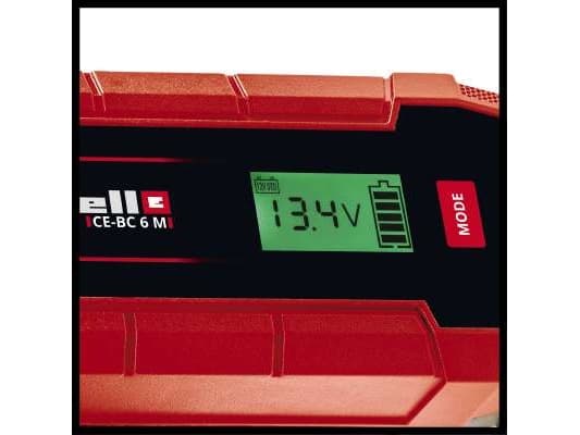 Einhell CE-BC 6 M, 12 V, 220 - 240 V, 50 Hz, LCD, Overlading, Kortslutning, IP65
