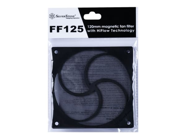 SilverStone FF125B - Tuulettimen säleikkö suodattimella - musta