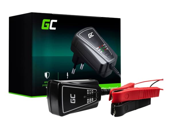 Green Cell - Strømadapter - 12 watt - 1 A - 2 utgangskontakter (alligatorklemme)