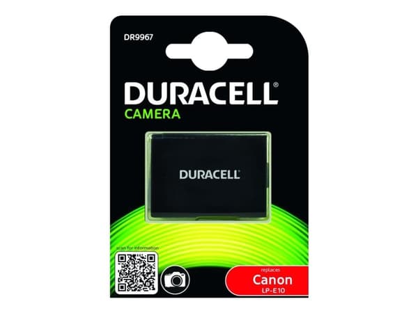 Duracell DR9967 - Batteri - Li-Ion - 1020 mAh - for Canon EOS 1500, 2000, 3000, 4000, Kiss X80, Kiss X90, Rebel T100, Rebel T7, Rebel T7+