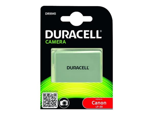 Duracell DR9945 - Batteri - Li-Ion - 1020 mAh - for Canon EOS 600, 650, 700, Kiss X4, Kiss X5, Kiss X7i, Rebel T3i, Rebel T4i, Rebel T5i