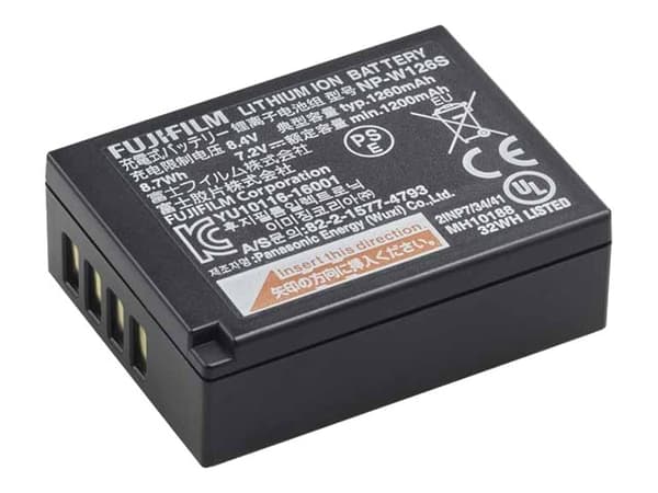 Fujifilm NP W126S - Batteri - Li-Ion - 1260 mAh - 8.7 Wh - for X Series X100, X-A20, X-A7, X-E4, X-H1, X-Pro3, X-S10, X-T100, X-T200, X-T3, X-T30, X-