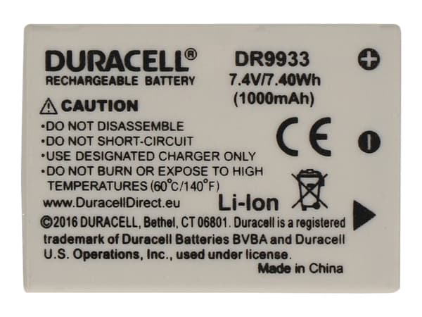 Duracell DR9933 kameran/videokameran akku Litiumioni (Li-Ion) 1000 mAh