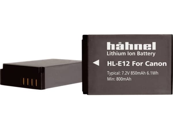 Hähnel HL-E12 Kamera-batteri Erstatter original-batteri LP-E12 7.2 V 850 mAh