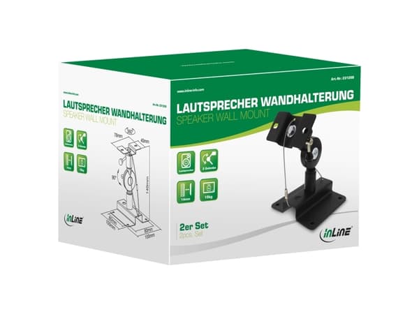 InLine 23126B, Vegg, 15 kg, Sort, 14 cm