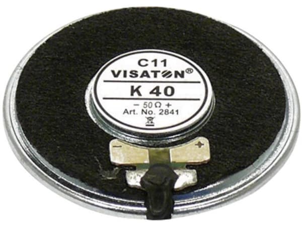 Visaton K 40, 1 W, Rund, 2 W, 50 O, 350 - 6000 Hz, Sort