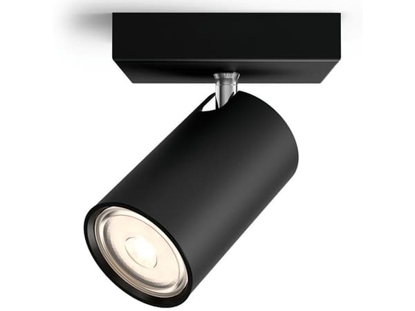 Kosipo stedSort metall, utskiftbar lyskilde - GU10, 1 spot, justerbar, L 13,4 cm, ekskl. lyskilde. Pære følger ikke med Sort