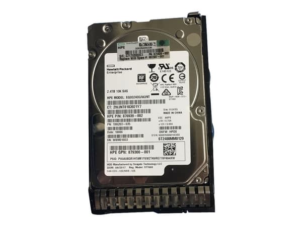HPE Enterprise - Harddisk - 2.4 TB - hot-swap - 2.5" SFF - SAS 12Gb/s - 10000 rpm - med HPE Smart Carrier