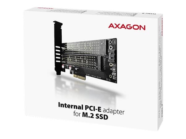 AXAGON PCEM2-D - Kontrollerkort - M.2 - 2 Kanal - M.2 NVMe Card / SATA 6Gb/s - låg profil - PCIe 3.0 x4