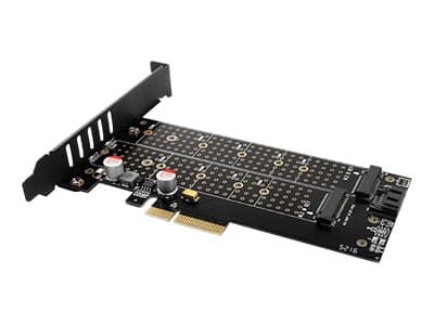AXAGON PCEM2-D - Kontrollerkort - M.2 - 2 Kanal - M.2 NVMe Card / SATA 6Gb/s - låg profil - PCIe 3.0 x4