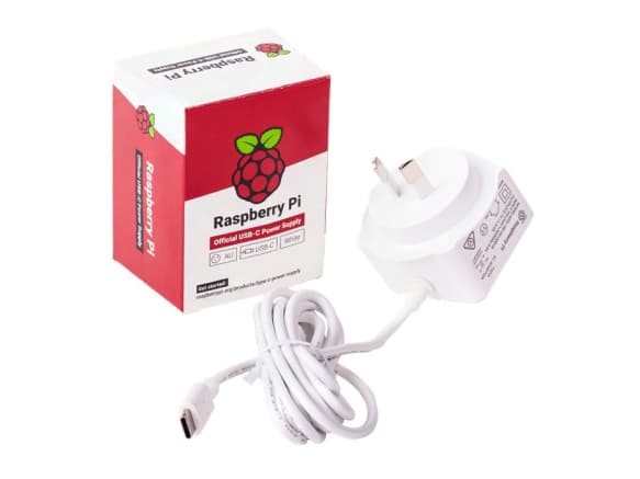 Raspberry Pi - Strømadapter - AC 115/230 V - hvit - for Raspberry Pi 4 Desktop Kit, 4 Model B, 4 Model B Starter Kit, 4 Starter Kit Hvit