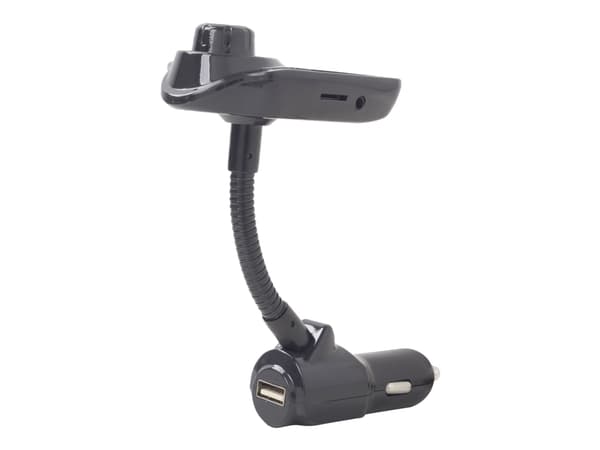 Gembird BTT-01 - Bluetooth hands-free car kit / FM transmitter / charger for mobiltelefon, nettbrett - svart