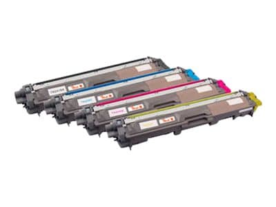 Peach Combi-Pack - 4-pack - svart, gul, cyan, magenta - kompatibel - gjenfabrikert - tonerpatron (alternativ for: Brother TN241BK, Brother TN245C, Br