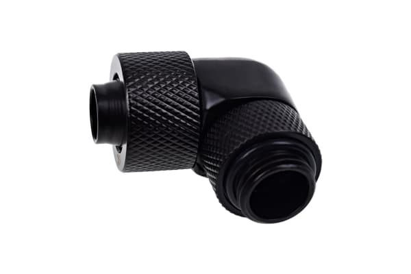 Alphacool Eiszapfen 13/10mm puristusliitin 90° käännettävä G1/4 - Jäähdytysjärjestelmän liitin - syvämusta, musta mattamusta