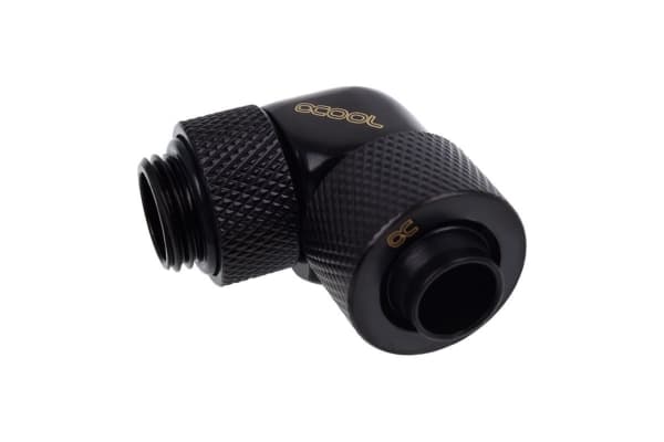 Alphacool Eiszapfen 13/10mm puristusliitin 90° käännettävä G1/4 - Jäähdytysjärjestelmän liitin - syvämusta, musta mattamusta