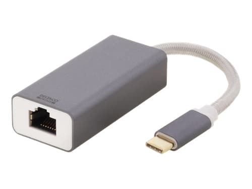 DELTACO USBC-GIGA4 - Nettverksadapter - USB-C 3.1 - Gigabit Ethernet - romgrå
