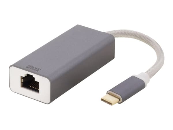DELTACO USBC-GIGA4 - Nettverksadapter - USB-C 3.1 - Gigabit Ethernet - romgrå