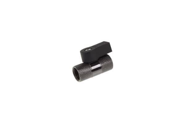 Alphacool 2-way ball valve - Manuell kulventil för vätskekylsystem - svart nickel