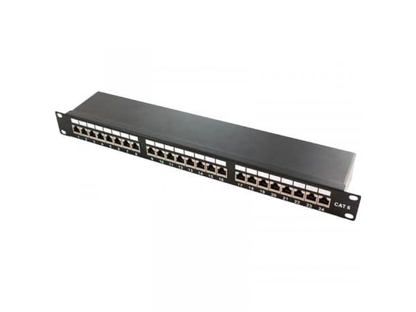 LogiLink - Patch-panel - CAT 6a - STP - RJ-45 X 24 - svart, RAL 9005 - 1U - 19"