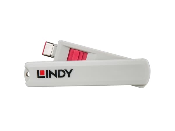 Lindy 40425, Porttilukko + avain, USB Type-C, vaaleanpunainen, 5 kpl