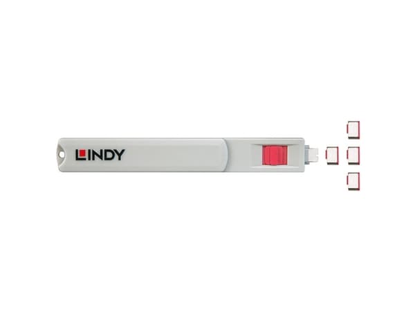Lindy 40425, Porttilukko + avain, USB Type-C, vaaleanpunainen, 5 kpl