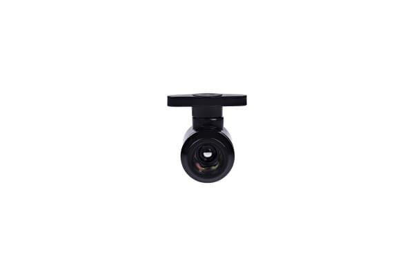 Alphacool Eiszapfen 2-way ball valve G1/4 - Manuell kuleventil for væskekjølesystem - mørkesvart