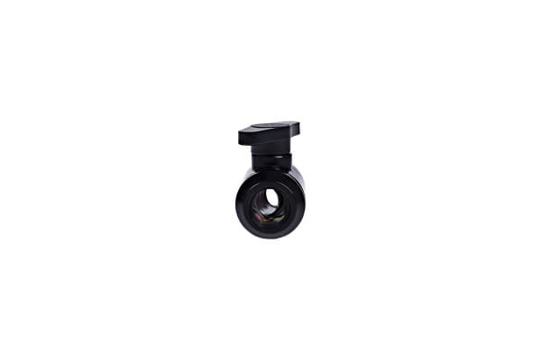 Alphacool Eiszapfen 2-way ball valve G1/4 - Manuell kuleventil for væskekjølesystem - mørkesvart