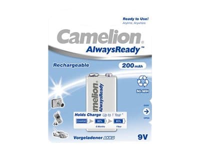 Camelion AlwaysReady NH-9V200AR-BP1 - Akku 9V - NiMH - (ladattava) - 200 mAh