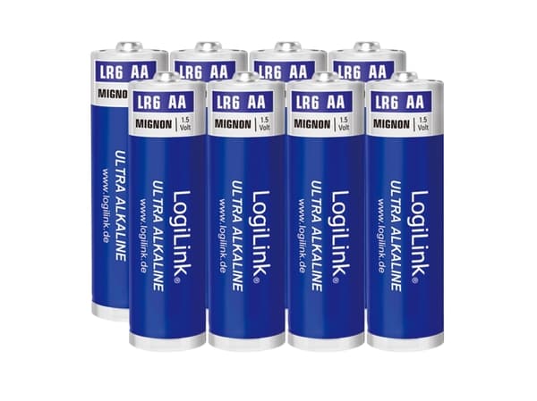 LogiLink LR6F8, Engångsbatteri, AA, Alkalisk, 1,5 V, 8 styck, 1700 mAh