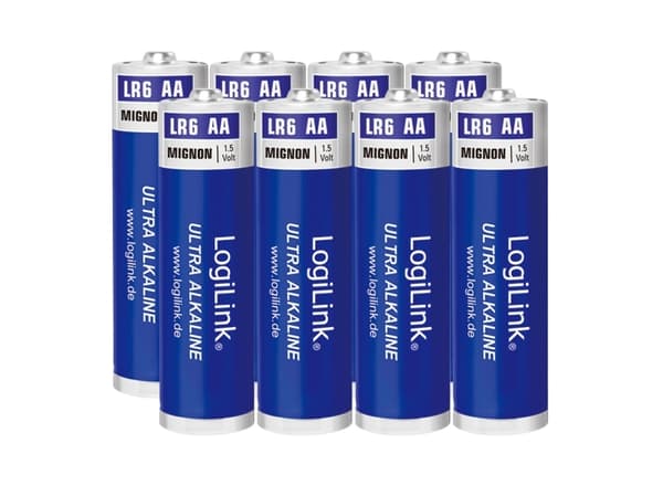 LogiLink LR6F8, Engångsbatteri, AA, Alkalisk, 1,5 V, 8 styck, 1700 mAh