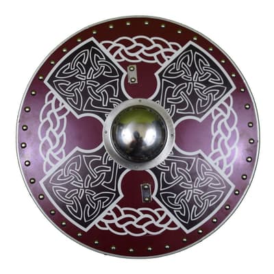 Pyöreä puinen käsintehty puukahva Viking Cross -suoja