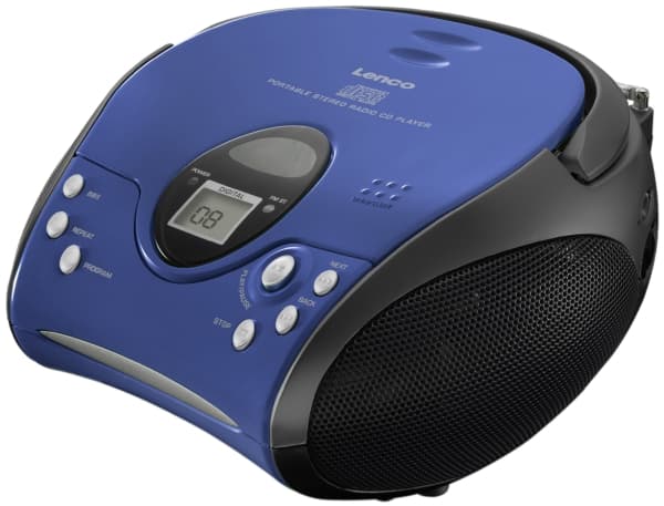 Lenco SCD-24, Digitalt, FM, Spiller, CD, LCD, Sort, Blå