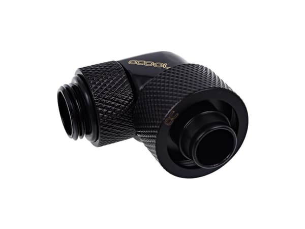 Alphacool Eiszapfen Connector Series 90° Socket 16/10mm - Vinkelarmatur for væskekjølesystemskompresjon - mørkesvart