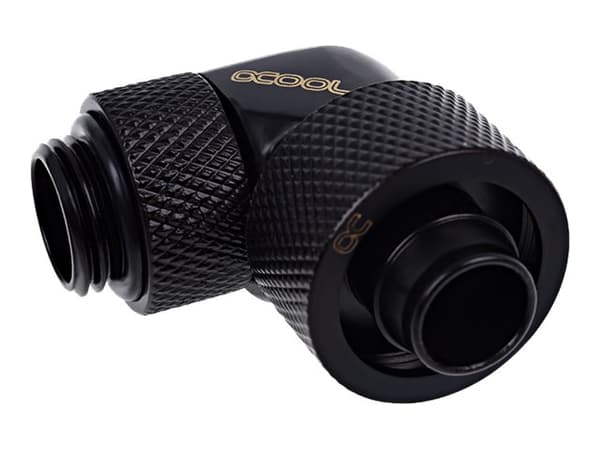 Alphacool Eiszapfen Connector Series 90° Socket 16/10mm - Vinkelarmatur for væskekjølesystemskompresjon - mørkesvart