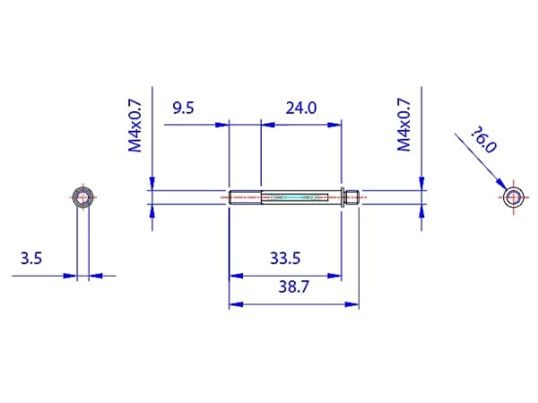 Koolance monteringsskruer for 25mm vifter på radiatorer
